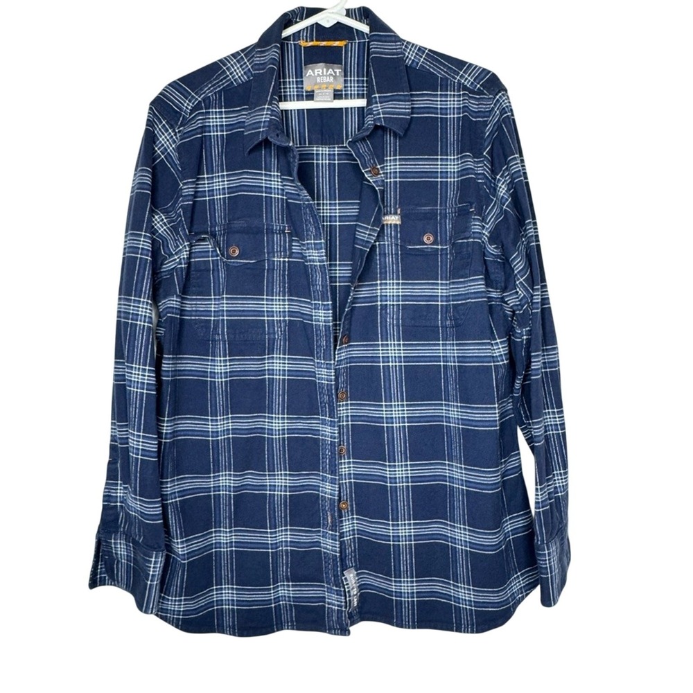 Ariat Womens Rebar Flannel Durastretch Work Shirt Sz XL Button Down Chore Ranch